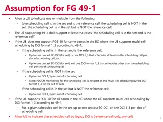 UE Multi-Cell Scheduling by DCI Format 1_3: Assumptions and Cell Configuration