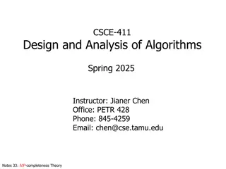 NP-Completeness Theory for Graph Algorithms in CSCE-411