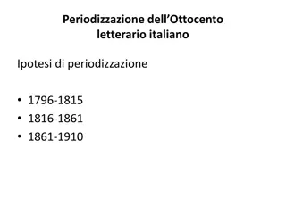 Italian Literary Periodization in the 19th Century: 1796-1910