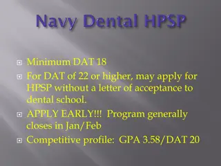 US Navy Dental Programs and Opportunities