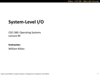 Unix I/O: Overview, File Types, Regular Files