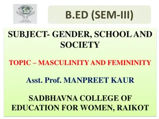 Gender Roles in Society: Masculinity and Femininity