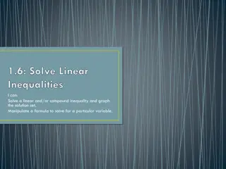Linear Inequalities: Graphing Solutions and Manipulating Formulas