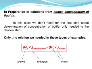 Preparation of Solutions from Known Concentration of Liquids