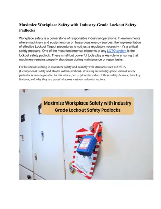 Workplace Safety with Industry-Grade Lockout Safety Padlocks