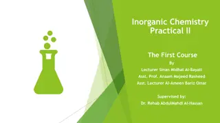 Inorganic Chemistry Practical II and Alkaline Earth Elements