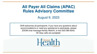 All Payer All Claims (APAC) Rules Advisory Committee Meeting Details