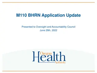 Update on M110 BHRN Application Progress and Oversight Council Presentation
