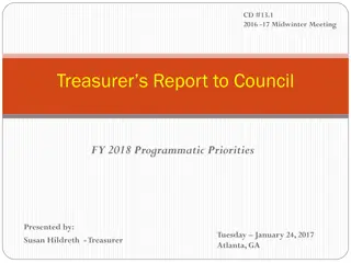 ALA Midwinter Meeting Treasurer's Report FY 2018 Programmatic Priorities