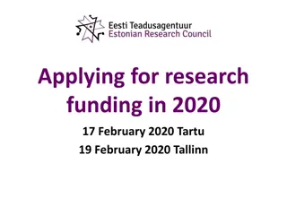 Research Funding Opportunities in Estonia 2020 - How to Apply