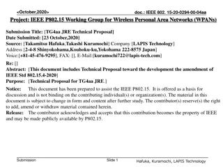IEEE 802.15.4-2020 Technical Proposal for Wireless Personal Area Networks