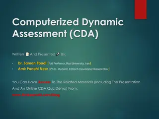Computerized Dynamic Assessment (CDA) in Education