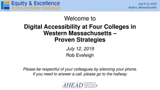 Digital Accessibility Strategies at Four Western Massachusetts Colleges
