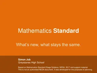 Mathematics Standard: Changes and Implementations