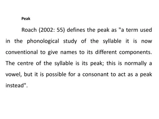 Phonological Study of Syllable Components and Peak Rules