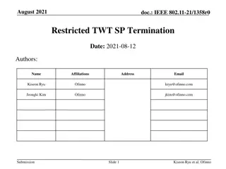 IEEE 802.11-21/1358r0: Methods for Efficient TWT SP Termination in Wireless Networks