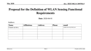 Proposal for WLAN Sensing Functional Requirements