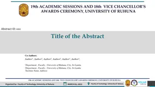 Academic Sessions and Vice Chancellor Awards at University of Ruhuna