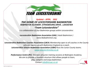 Leicestershire Badminton Academy Overview