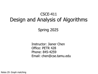 Graph Matching and Analysis of Algorithms in Spring 2025