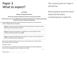 Section D in Paper 3 & Resources for Geographical Decision