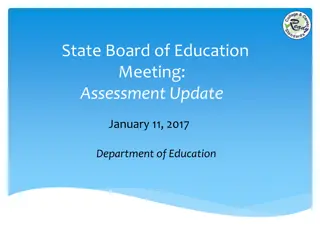 State Board of Education Meeting: Assessment Update January 11, 2017