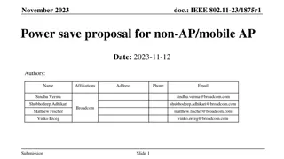 IEEE 802.11-23/1875r1 Power Saving Proposal for Non-AP and Mobile AP