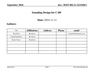Sounding Design for IEEE 802.11-22/1568r1: C-BF Implementation Overview