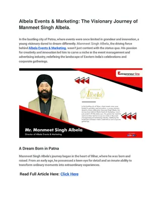 Albela Events & Marketing The Visionary Journey of Manmeet Singh Albela