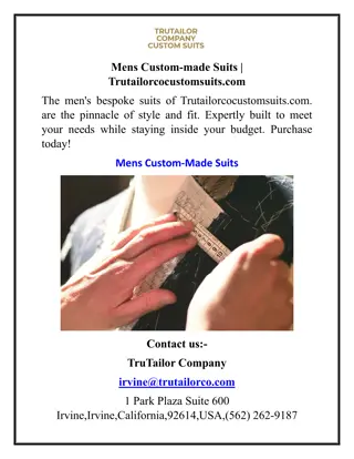 Mens Custom-made Suits  Trutailorcocustomsuits.com