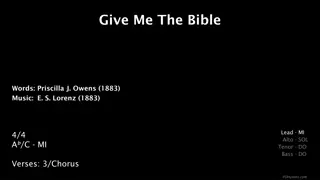 Give Me The Bible - Priscilla J. Owens & E. S. Lorenz Hymn
