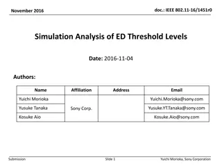 Simulation Analysis of ED Threshold Levels in IEEE 802.11-16/1451r0