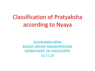 Pratyaksha Classification According to Nyaya Philosophy