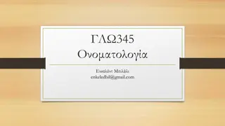 Onomastics Studies and Research Developments