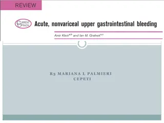 Management of Upper Gastrointestinal Bleeding: Evaluation and Treatment