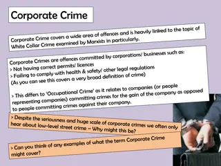 Different Types of Corporate Crime and Control Theory Explanation