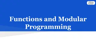 Functions and Modular Programming in C: Overview and Examples