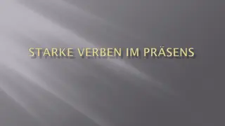 Learn German Verbs: Regular and Irregular Verb Conjugations