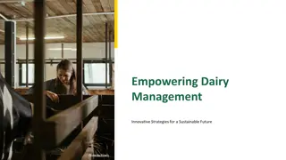 Innovative Dairy Management Strategies for a Sustainable Future