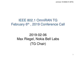 IEEE 802.1 OmniRAN TG Conference Call Details February 6th, 2019