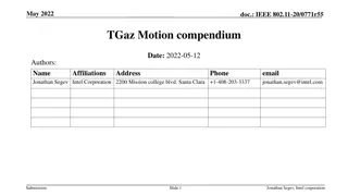 Intel Corporation Motion Compendium for IEEE 802.11 TGaz Meetings
