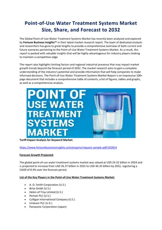 Point-of-Use Water Treatment Systems Market Size, Share, and Forecast to 2032