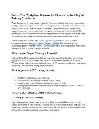 Workplace Discover the Ultimate Lockout Tagout Training Experience