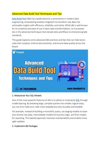 Data Build Tool Training - DBT Online Training in Ameerpet