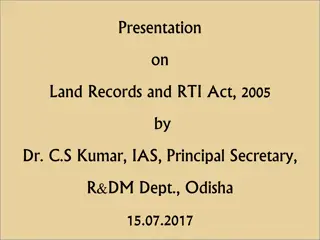 Land Records and RTI Act: Odisha Experience and Implementation Insights