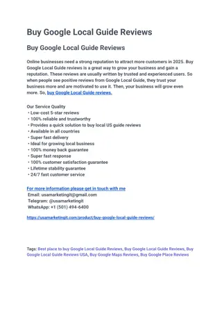 Buy Google Local Guide Reviews _