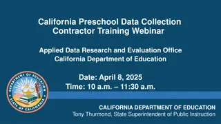 California Preschool Data Collection Contractor Training