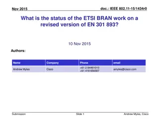 ETSI BRAN Work on EN 301.893 Revision Status Nov 2015
