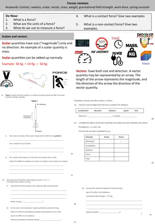 Understand Forces in Physics: Scalars, Vectors, Mass, Weight, Gravity, and Work Done