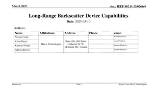Long-Range Backscatter Device Capabilities Overview